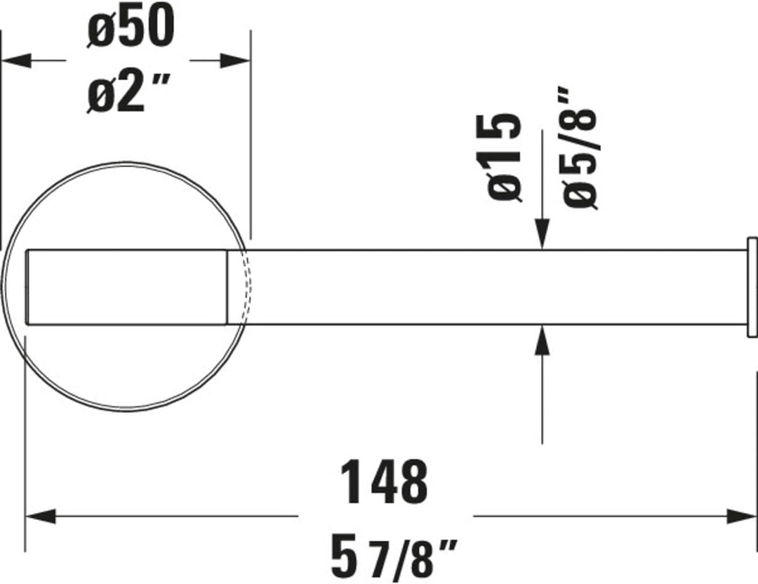 Duravit Papierrollenhalter Starck T, für 1 Rolle, Wandmontage, Chrom ohne Deckel für 1 Rolle Chrom,