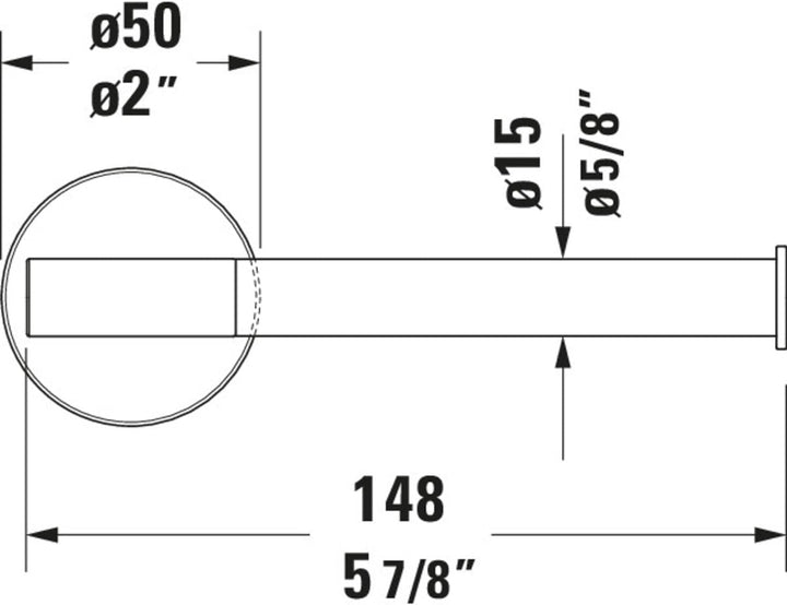 Duravit Papierrollenhalter Starck T, für 1 Rolle, Wandmontage, Chrom ohne Deckel für 1 Rolle Chrom,