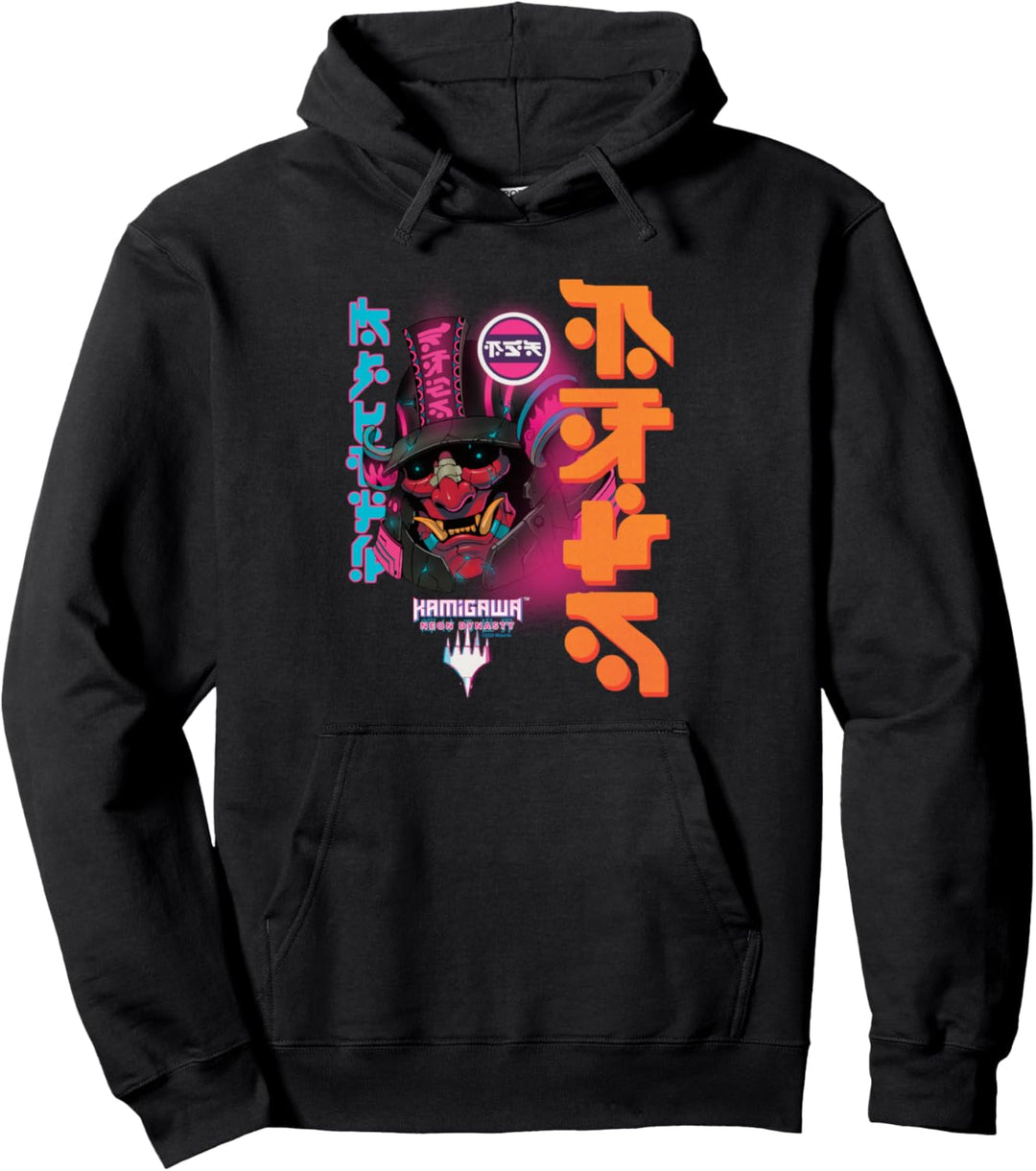 Magic The Gathering Neon Dynasty Kanji Mask Pullover Hoodie