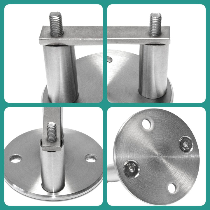 PRIOstahl Pfostenträger Pfostenhalter Wandanker Wandflansch Handlauf Bodenanker x 1 Halter Rund Ansc