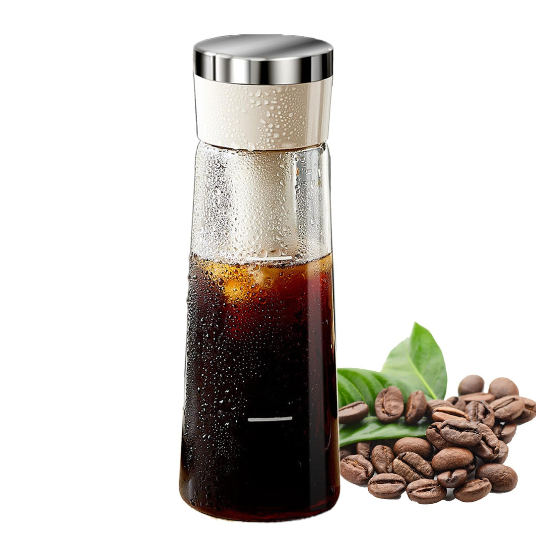 Cold Brew Kaffeebrüher | Press-Kaltbrüh-Kaffeekanne - Mit Abnehmbarem Siebfilter & Luftdichtem Versc