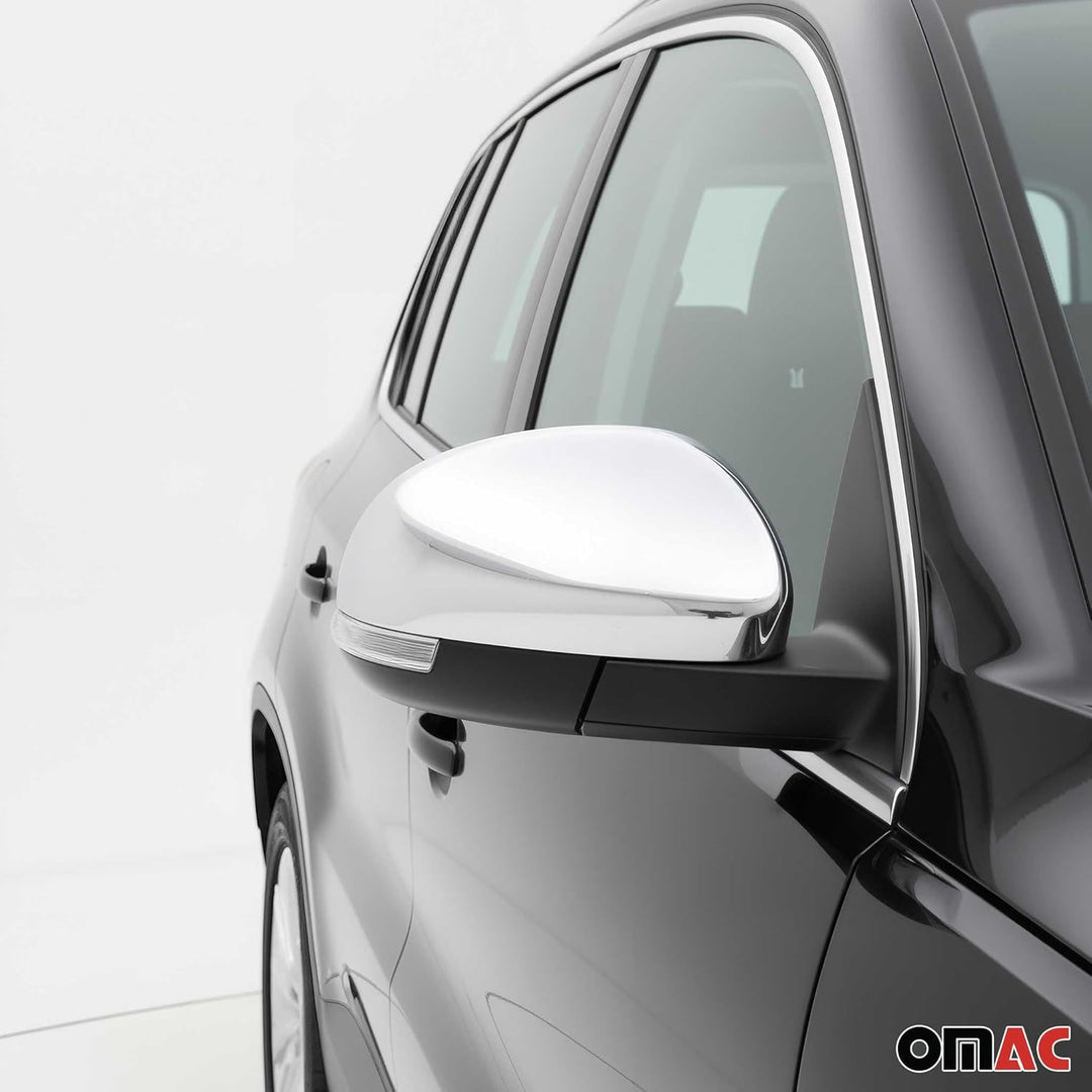 Spiegelkappen Spiegelabdeckung für Tiguan 2007-2016 2 tlg Spiegelblenden aus Edelstahl Chrom