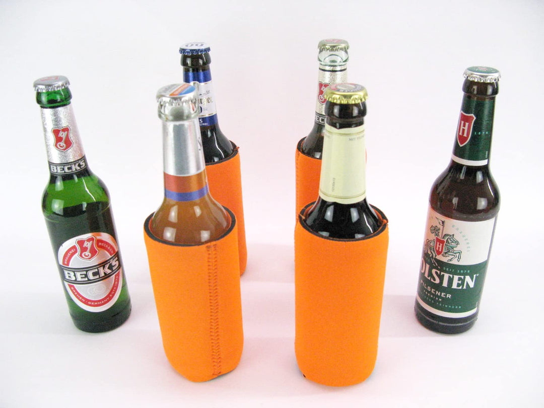 8X Bierkühler für 0,33L Flaschen in Orange. Getränkekühler- Flaschenkühler für alle genormten Bierfl