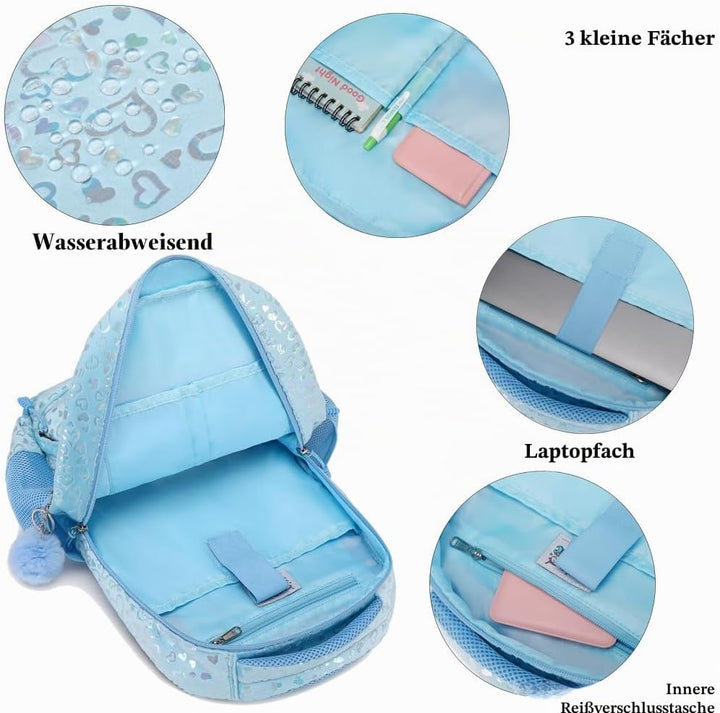 Kimwadalh Plüsch Kinderrucksack Mädchen Rucksack Schulrucksack Leichtgewicht Schulranzen für Mädchen