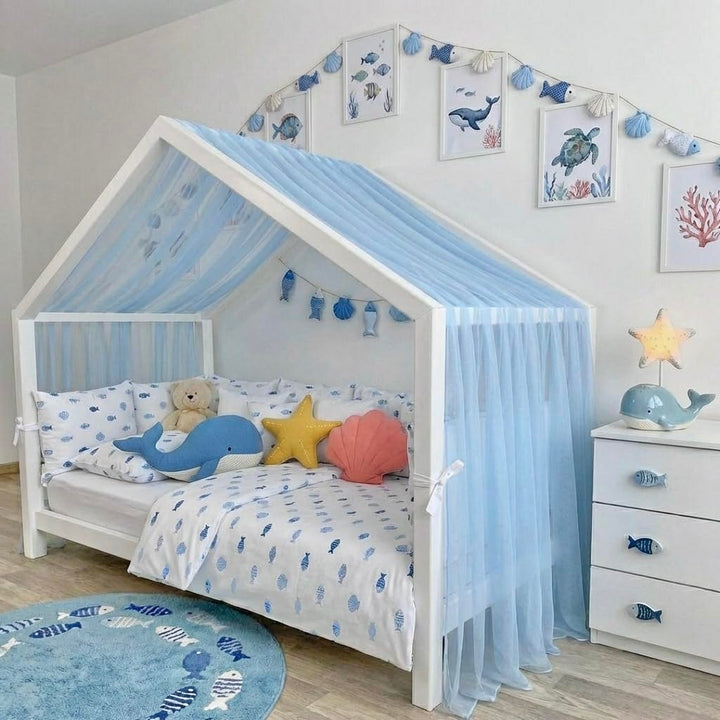 Baby Fancyroom Hausbett Himmel aus Tüll, Handgefertigt, Gekräuselt, Baldachin, Betthimmel für Kinder