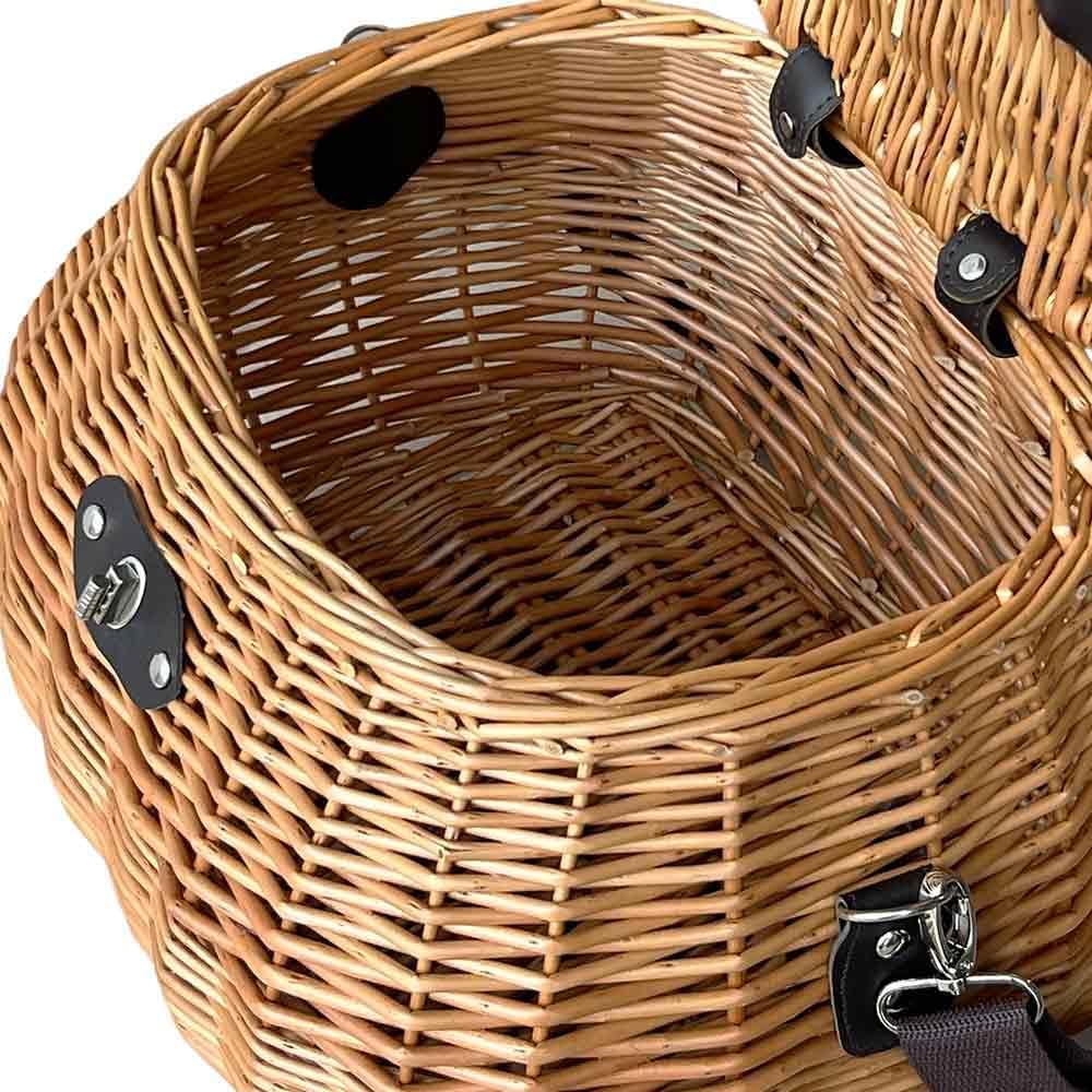 Pilzkorb aus Weide mit Schultergurt, 32 x 27 x 26 Lux