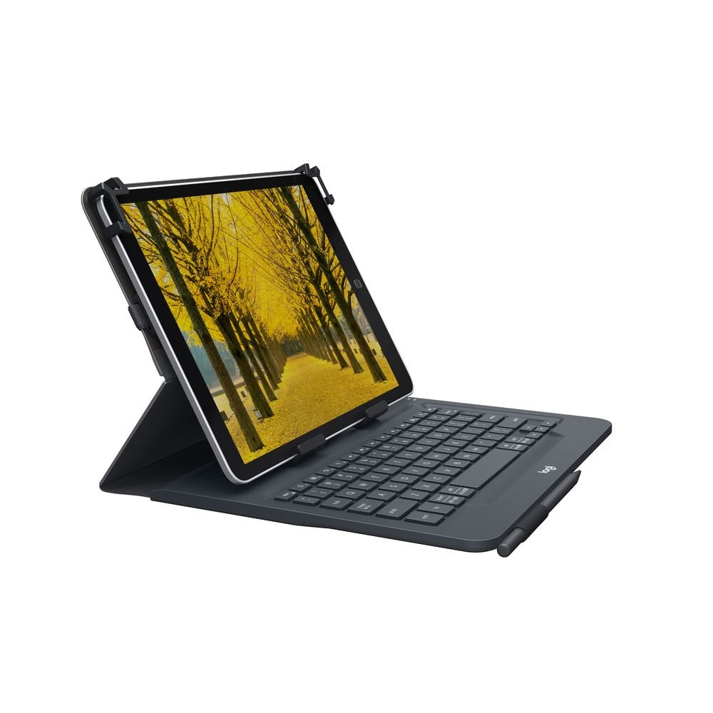Logitech Universal Folio Tablet-Hülle mit Kabelloser Tastatur, Bluetooth, 2-Jahre Batterielaufzeit,