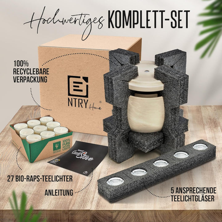 NTRY Home® CandleStove Teelichtofen - Stil Moon M Ø20 cm - Doppelwandig - Teelichtheizung - Kerzenof