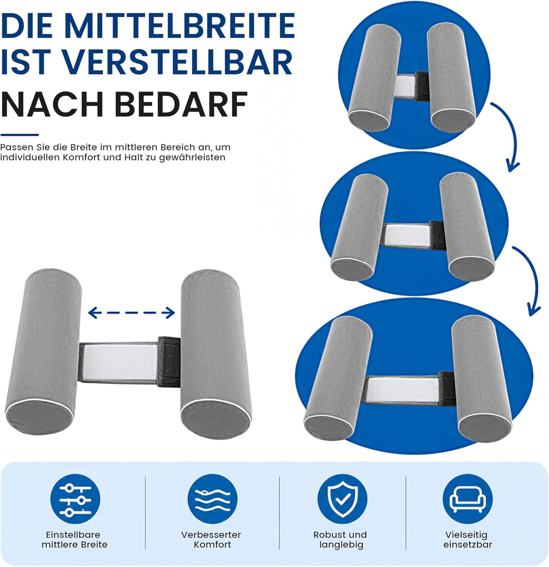 Körperkissen für Seiten- &amp; Rückenschläfer, Zylinder-Lagerungskissen, Rollkissen aus hochdichtem Scha
