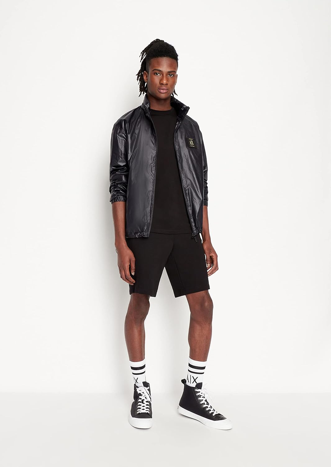Armani Exchange Herren Icon, Side Logo Patch, Fronttaschen, Bermuda Shorts XS Schwarz, XS Schwarz