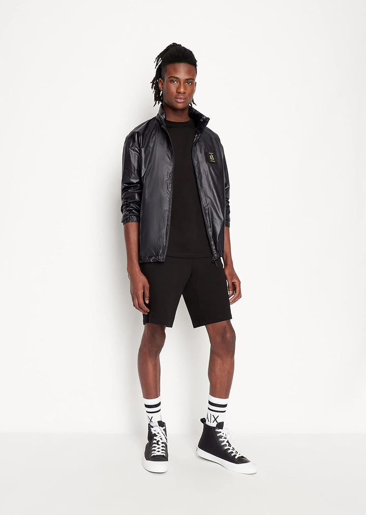 Armani Exchange Herren Icon, Side Logo Patch, Fronttaschen, Bermuda Shorts XS Schwarz, XS Schwarz