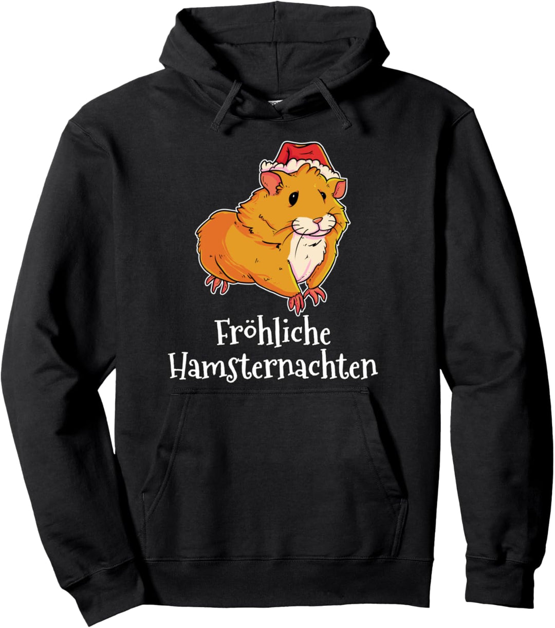 Fröhliche Hamsternachten Weihnachten Nikolaus Mütze Hamster Pullover Hoodie