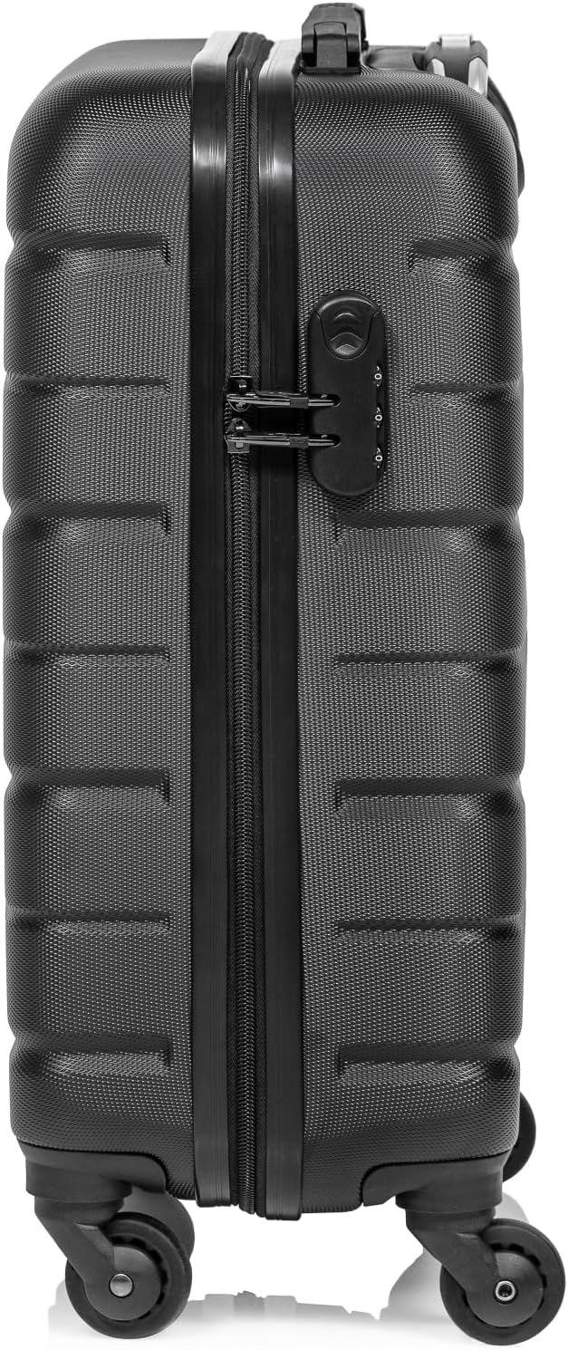 OCHNIK Handgepäck Kabinenkoffer | Farbe: Schwarz | Grösse: S | 56x37x23 cm | Reise-Koffer mit 4 Roll