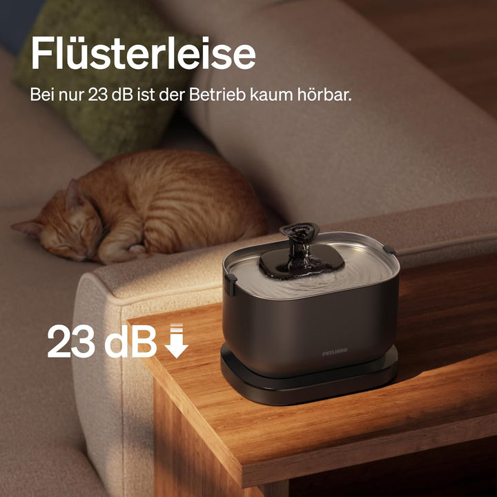 PETLIBRO Trinkbrunnen für Katze Kabellos mit Bewegungsmelder, 2,5L/84oz Dockstream Batteriebetrieben