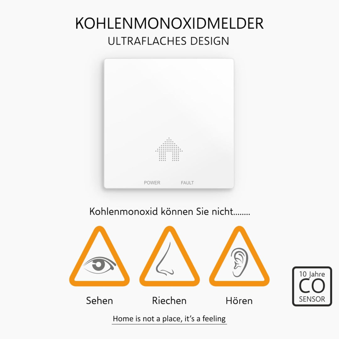 ELRO FF4610 Design-Brandschutz-Kit - 2X Ultraflacher Rauchmelder & Ultraflacher Kohlenmonoxid-Melder