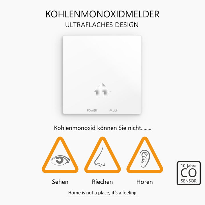 ELRO FF4610 Design-Brandschutz-Kit - 2X Ultraflacher Rauchmelder & Ultraflacher Kohlenmonoxid-Melder