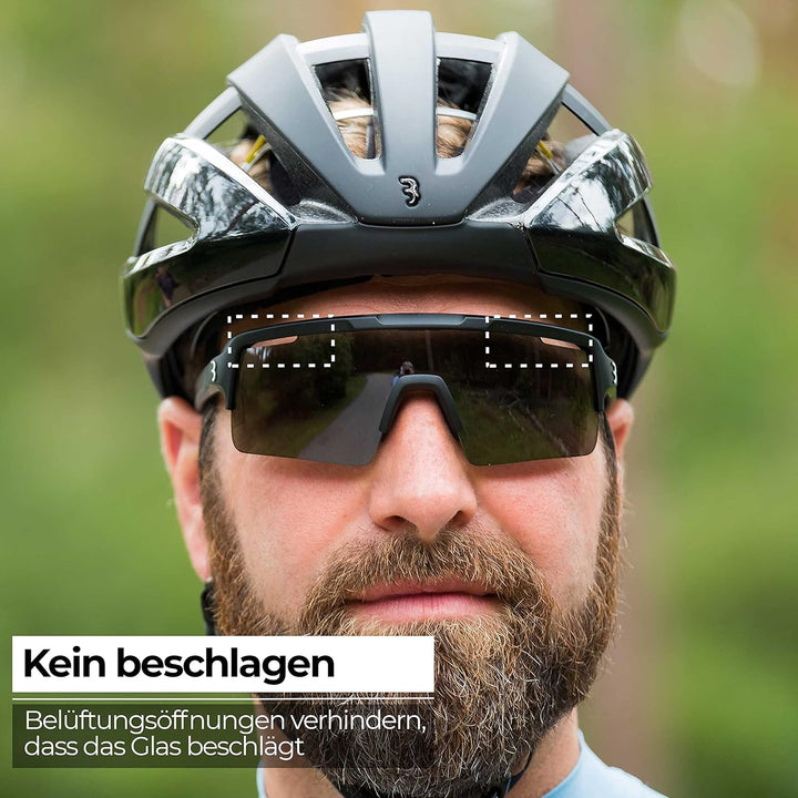 BBB Cycling Unisex-Adult Fahrrad Sportbrille Modernes Grosses Glas Grilamid MTB Rennrad Kies Damen u