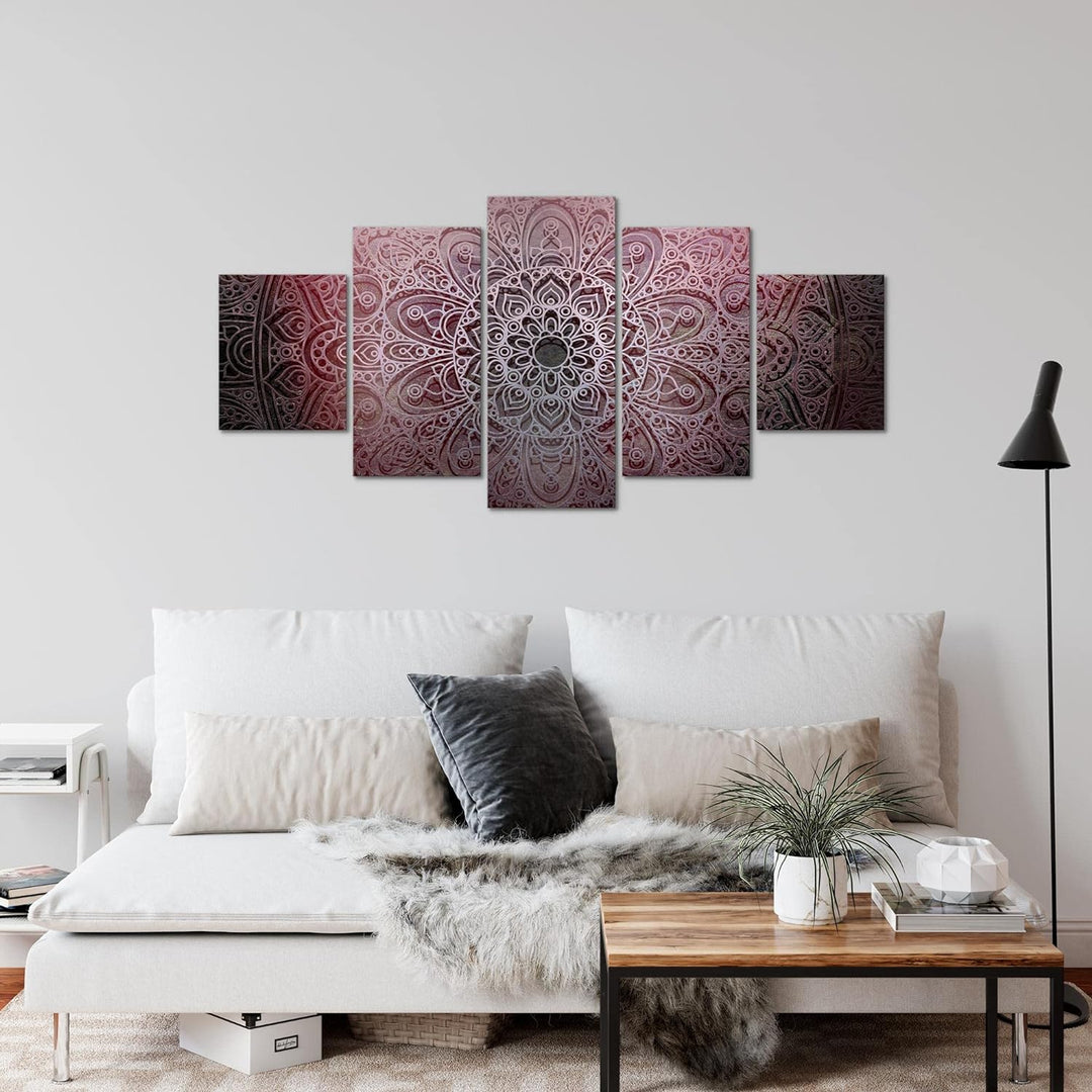 Runa Art Wandbilder Mandala 5 Teilig Bild auf Vlies Leinwand Deko Wohnzimmer Schlafzimmer Abstrakt R