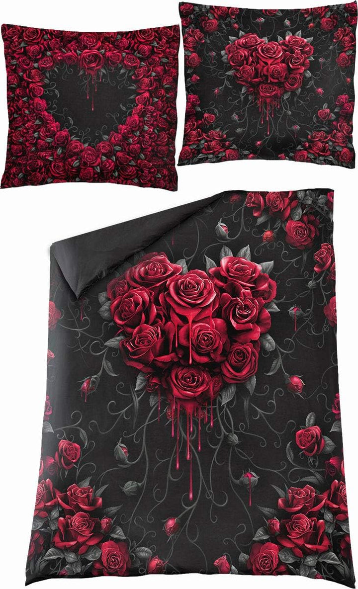 Spiral - Bleeding Heart - eenpersoonsdekbedovertrek + kussenslopen in UK- en EU-maat - L 135 x 200 c