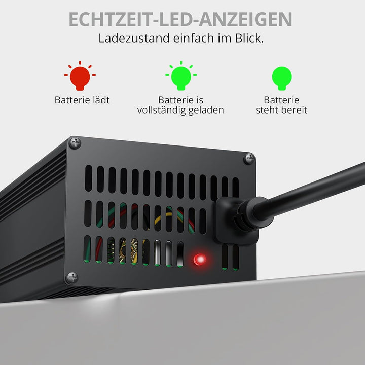 Justech 20A 14.6V Ladegerät für Lithium-Eisenphosphat (LiFePO4)-Batterien, Mit umfassendem Schutz fü