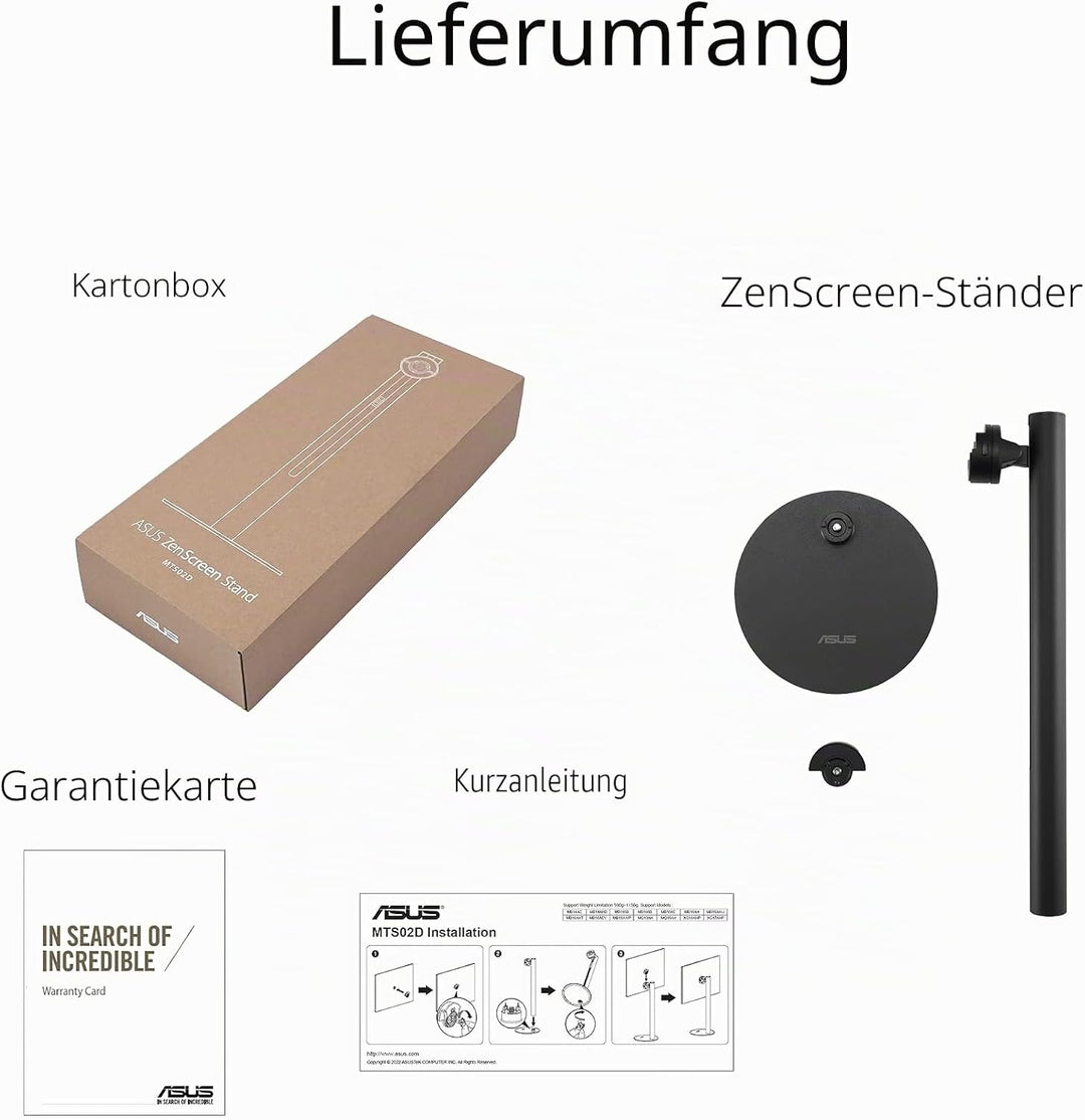 ASUS ZenScreen Ständer MTS02D – Ergonomischer Ständer für tragbare Monitore, Neigung, Drehgelenk, Hö
