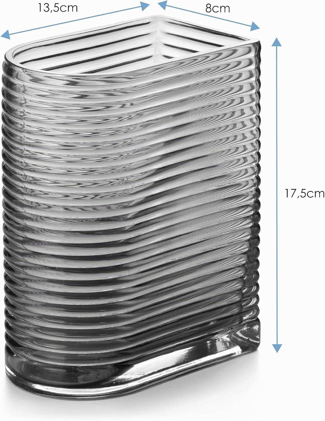 AmeliaHome Vase 8x17,5 cm Dekovase Tischvase aus Glas Dekoration Cray Schwarz Cray Schwarz 8x17,5 Cm