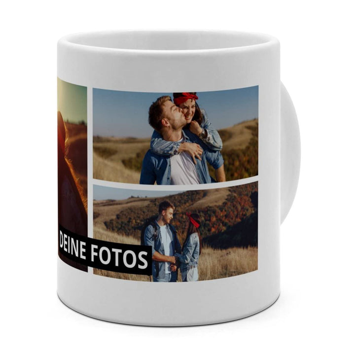 XXL Tasse 'Collage' - Personalisierte Fototasse mit eigenem Foto und Text - Grosse Tasse selbst gest