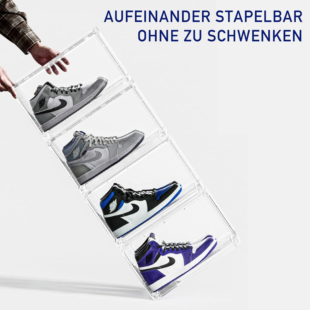 PUCHIKA Schuhbox, Schuhboxen stapelbar durchsichtig, Schuhboxen 6er-Set, durchsichtiges Schuhbox, Sc