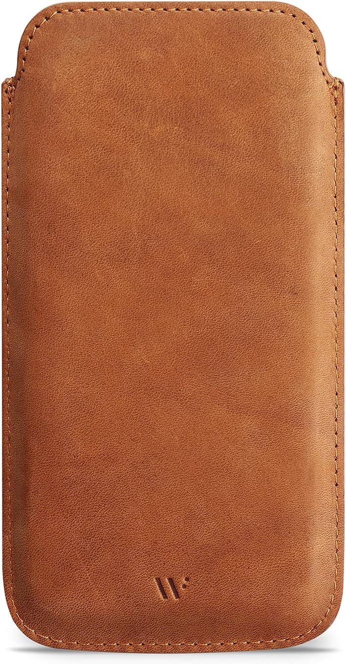 WIIUKA Hülle für iPhone 13 Mini, Deutsches Nubukleder, Lederhülle extra Dünn, Premium Leder, Design