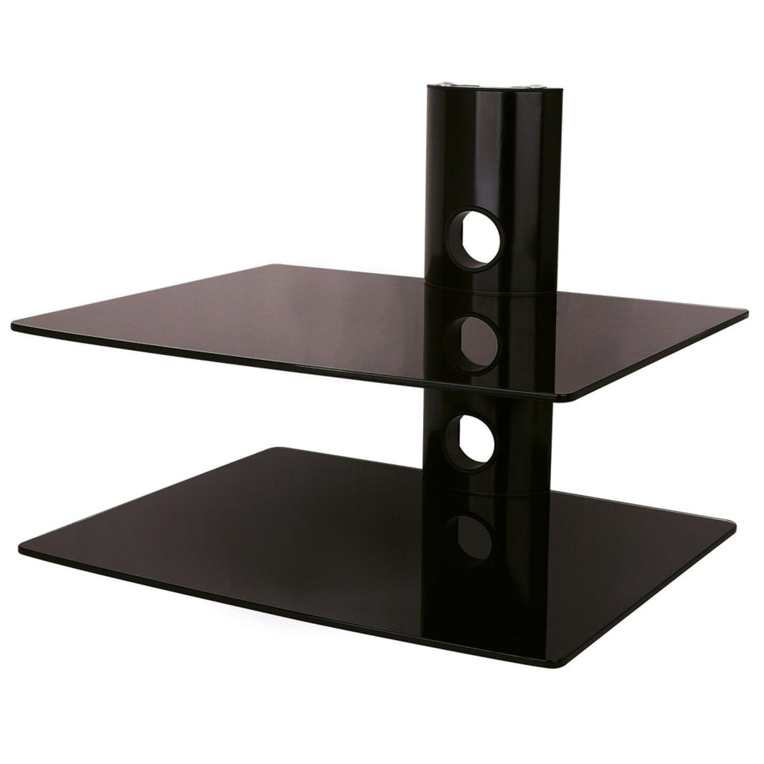 NEG HiFi-Regal Suspender 502B HiFi-Rack Konsolen-Rack Wandregal schwebend (schwarz) mit 2 grossen Gl