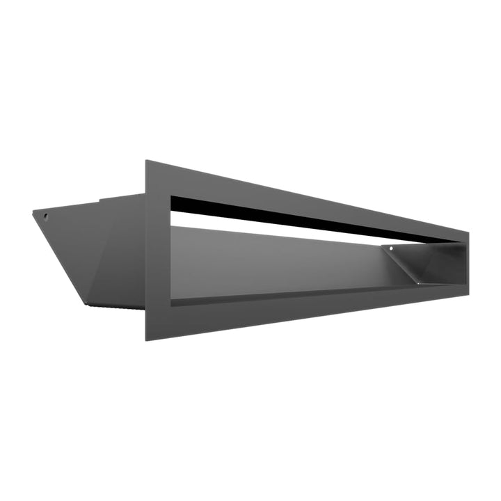 KRATKI Lüftungsgitter LUFT | Warmluftgitter 9 x 60 cm | Graphit | Abluftgitter für Kamin Belüftung |