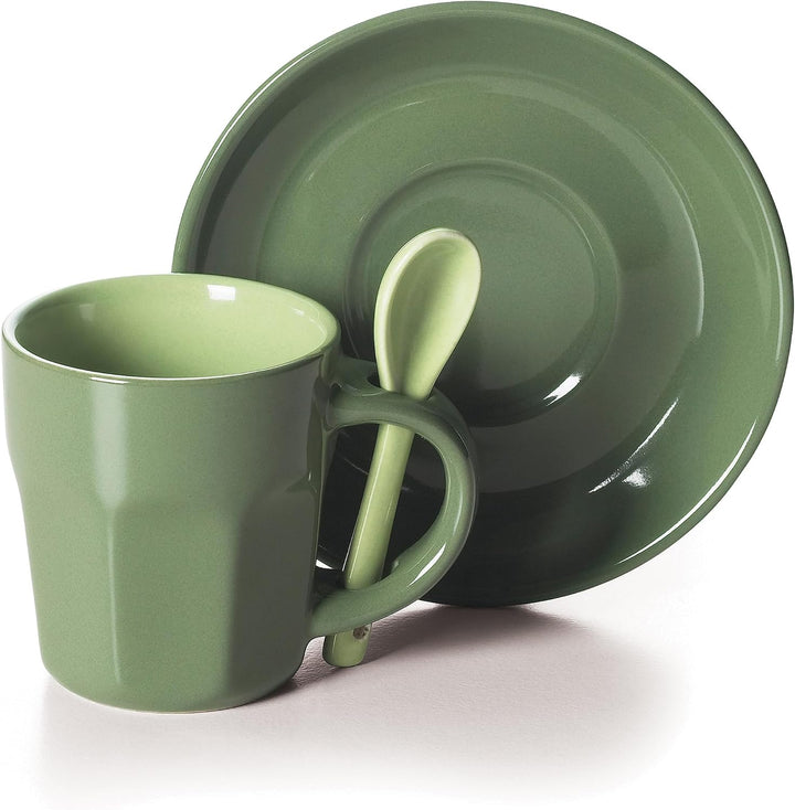Excelsa Soul Kitchen Kaffeetasse mit Untertasse 6 tlg. Set Hug mehrfarbig Single, Single