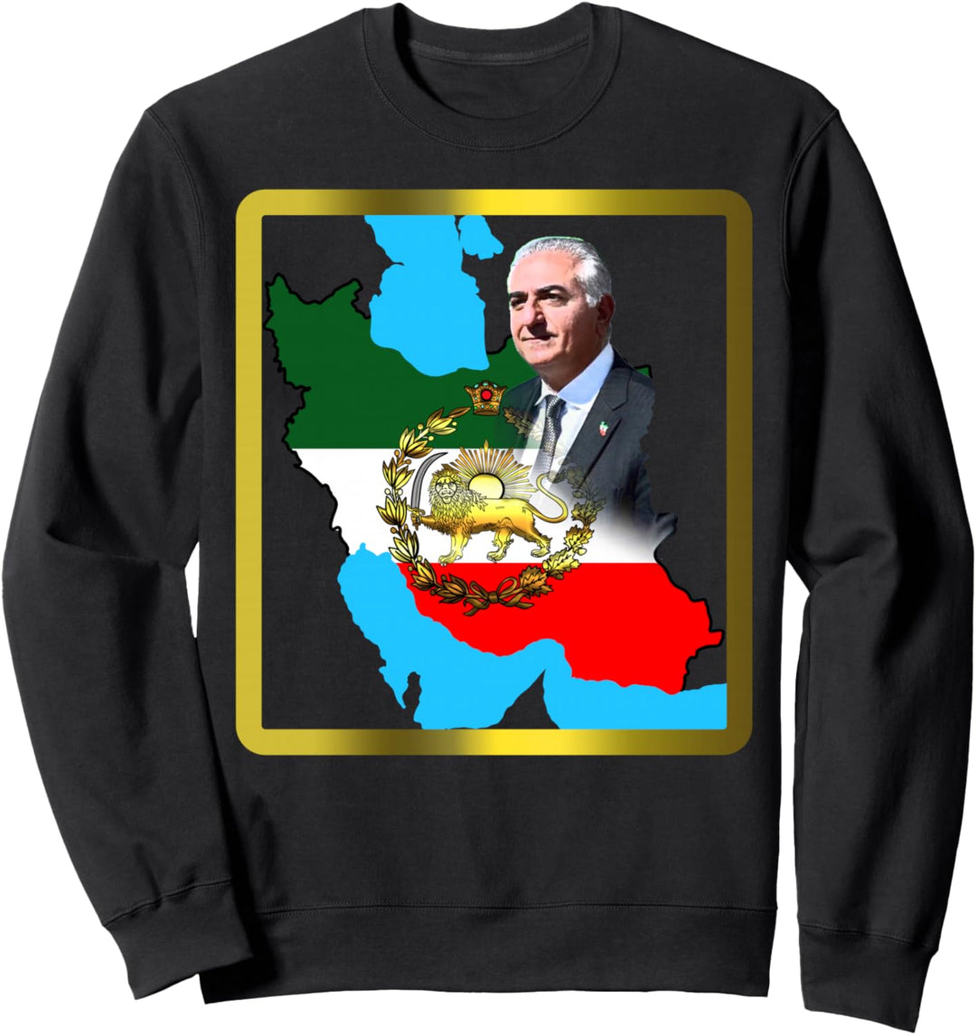 Irans Flagge mit goldenem Löwen und Sonne mit König Pahlavi Sweatshirt