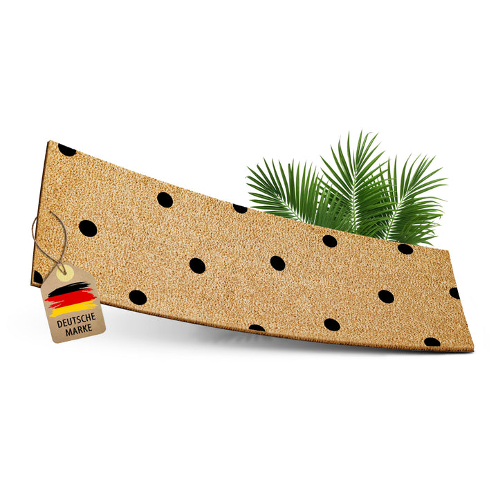 ElbFuchs Kokos Fussmatte 75x25cm mit Punkten I Extra langlebige & rutschfeste Kokosmatte I Für Innen