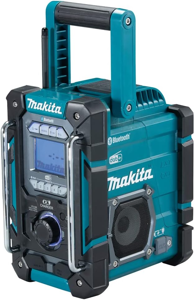 Makita DMR301 Baustellenradio, robust, für Lithium-Ionen-Akkus 12 – 14,4 – 18 V, DAB+ AM/FM + Bluet,