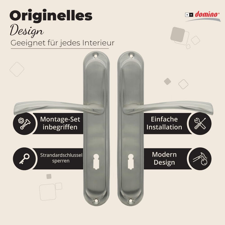 domino Türgriff, Drückergarnitur für Zimmertüren, Türdrücker-Set, Türklinke, Türbeschläge, Innentür
