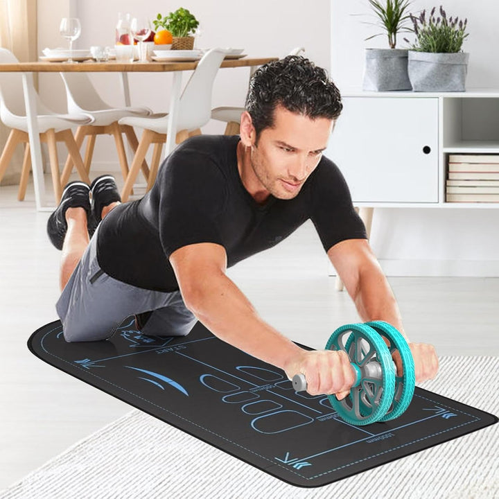 Trainingsgerätematte für Rollrad, Bauch-Kniematte, Rutschfeste Trainingsmatte für Bauch- und Bauchmu