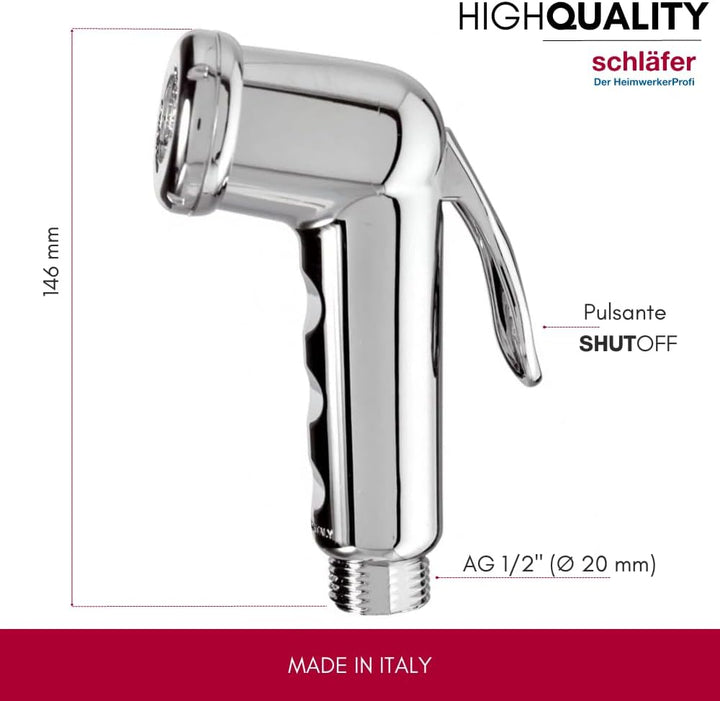 Schläfer 8112 - Bidet Handbrause Toilette - Set - Abs- Bidet Sprayer Shattaf - Waschbecken - Handbra
