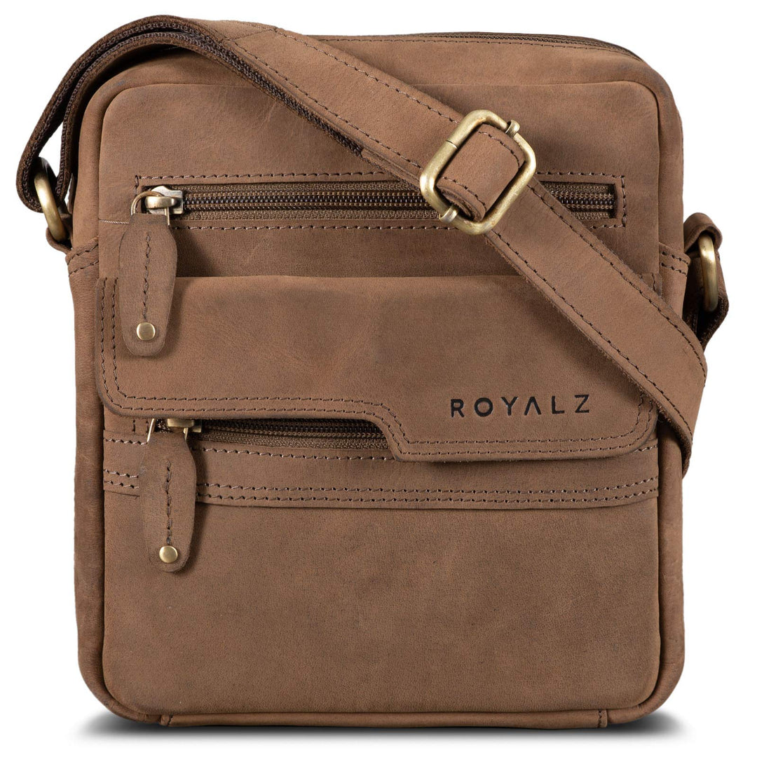 ROYALZ 'Oregon' Leder Umhängetasche Herren Klein Männer Ledertasche Vintage Herrenhandtasche Moderne