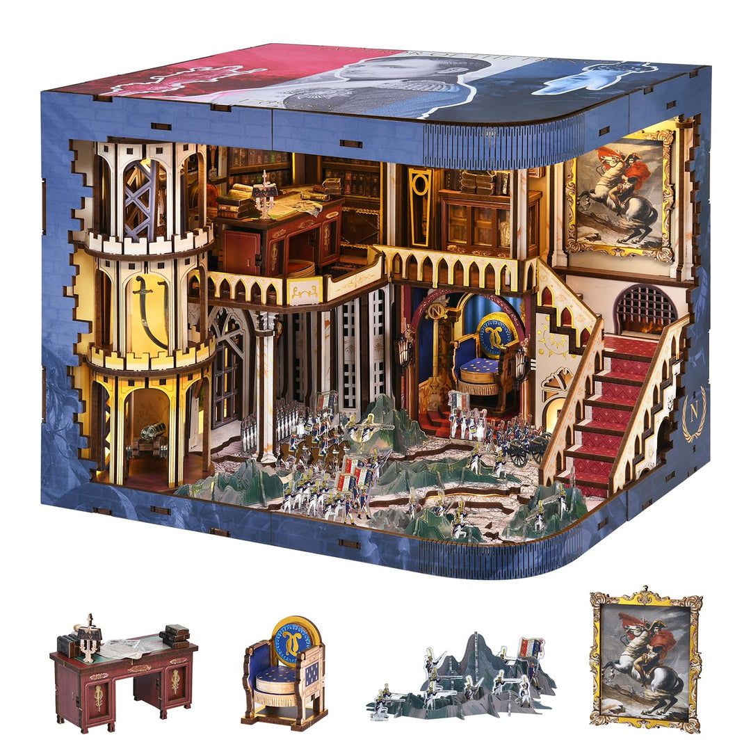 DIY Book Nook Kit Miniatur Puppenhäuser Haus Kit, Bookshelf Decor, Bücherecke, Booknook Häuser Model