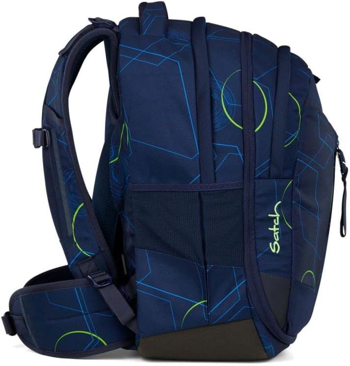 Satch Match Schulrucksack Set 2tlg. inkl. Schlamperbox (Blue Tech), Blue Tech