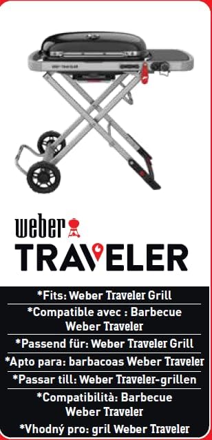 Weber Premium Grill Abedeckhaube für den Traveler Gas Grill, atmungsaktiv UV- &amp; wasserbeständig, Sch