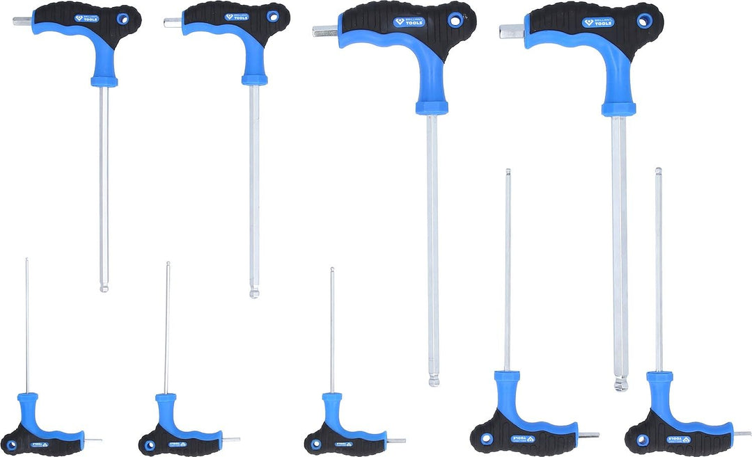 BRILLIANT TOOLS BT041100 T-Griff-Innen6kant-Winkelstiftschlüssel-Satz, 9-TLG. [Powered by KS Tools]
