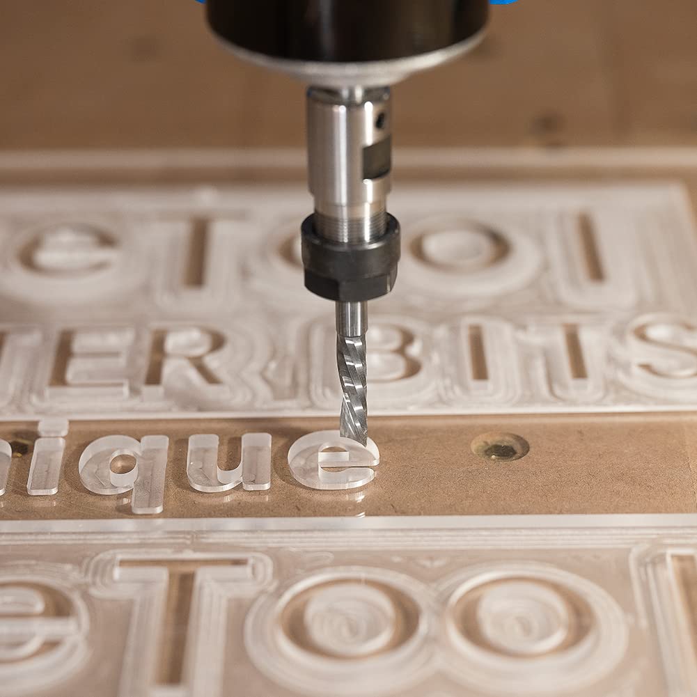SpeTool 5 Stück Alu Fräser 6mm Schaft VHM Fräser Einschneidiger Fräser 32 mm Schnittlänge CNC Fräser
