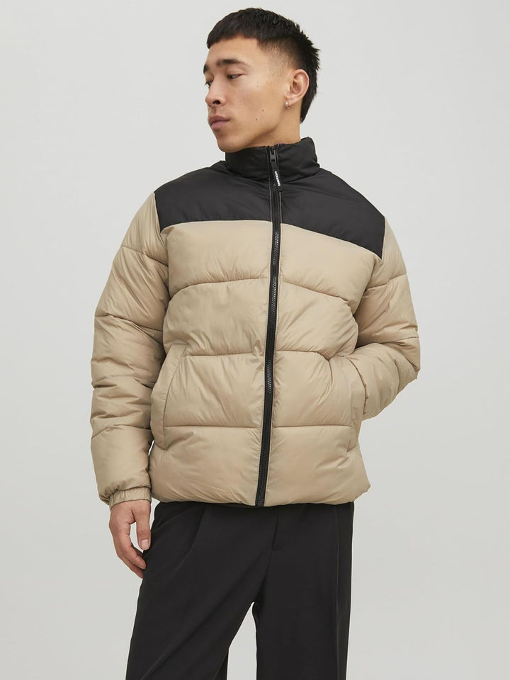 JACK & JONES Herren Jjetoby Puffer Collar Sn Pufferjacke XL Jet Black, XL Jet Black