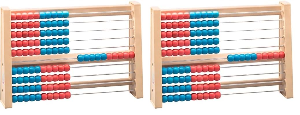 WISSNER® aktiv Lernen- Rechenrahmen rot/blau - RE-Wood® (Packung mit 2) Small (Packung mit 2), Small