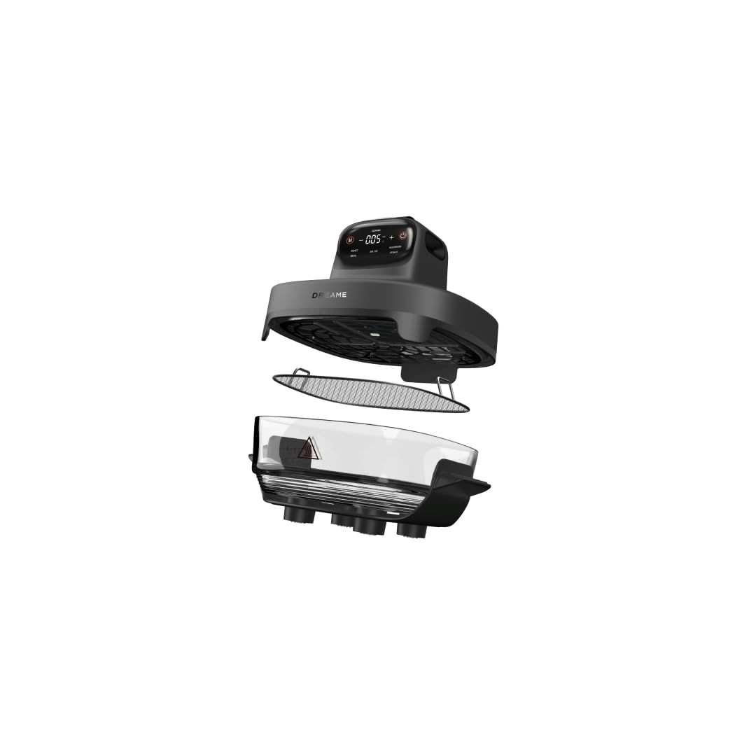 Dreame PT60 Tasti Air Fritteuse schwarz, ohne Beschichtung, ohne Chemikalien, 360°-Panoramablick, ko