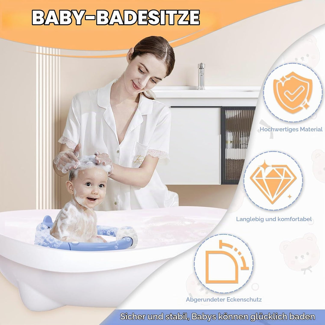 Badewannensitz Baby ab 6-24 monate Badesitz Baby mit 4 Starken Saugnäpfen Ergonomisch Rückenlehne un