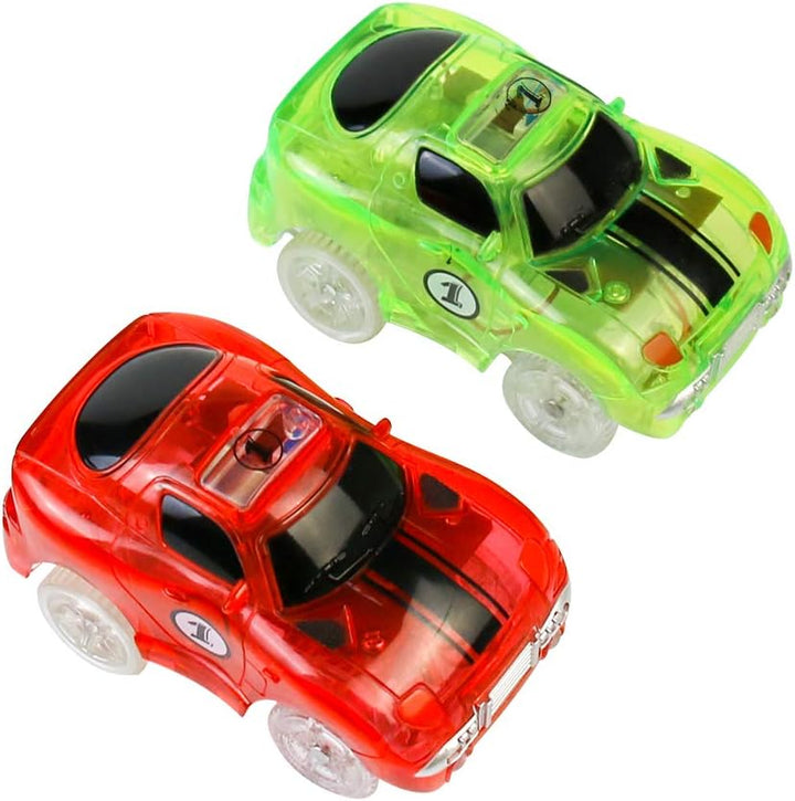 2 LED Race Cars Spielzeug Glow in The Dark für Kinder 3 4 5 6 7 8, MEHRWEG (2 Autos), 2 Autos