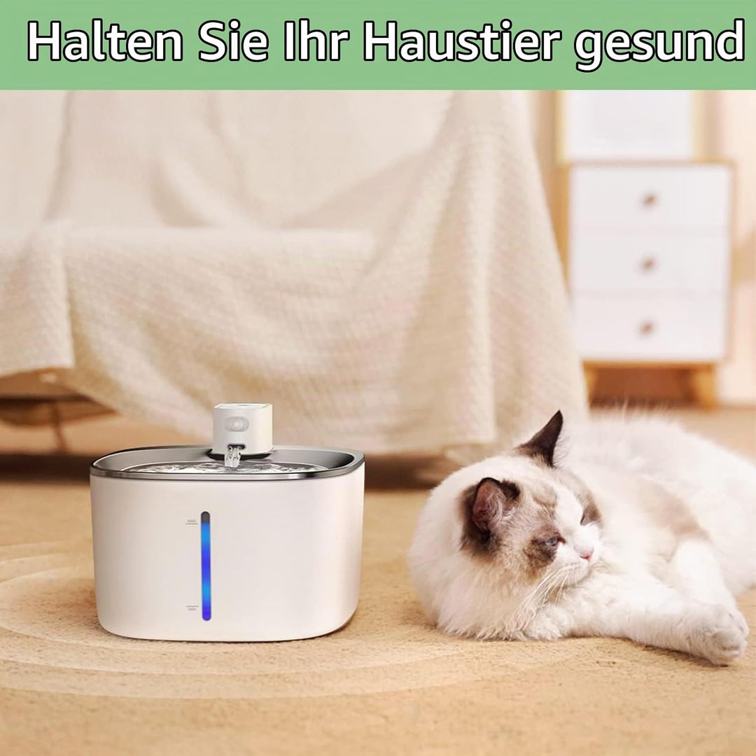 12 Set Katzenbrunnen Filter für 4L Trinkbrunnen,12 Stück Kohlefilter und 24 Stück Schaumstofffilter